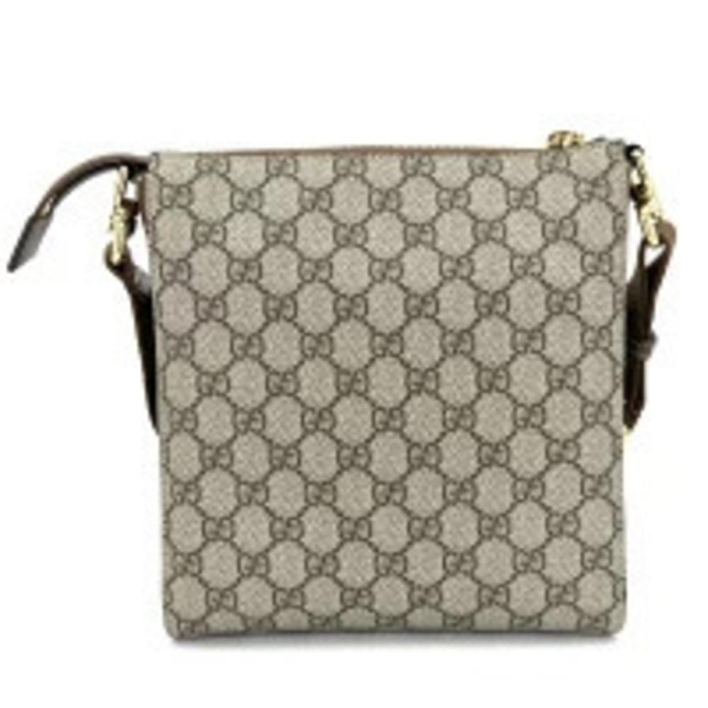 Gucci Messenger Bag GG Brown Shoulder Leather Crossbody Beige Canvas Supreme